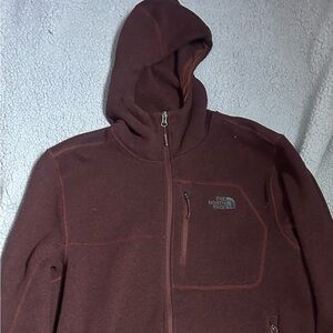 The North Face Men's Burgundy Full Zip Fleece Jacket Sz XL
